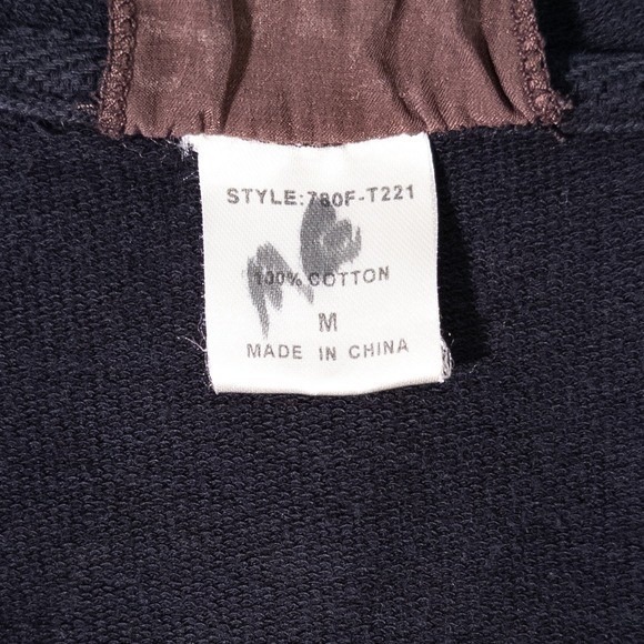 Starling Women's Zip Up Hoodie Sweatshirt 3/4 Sleeve Black Stripes Hearts Medium - Picture 7 of 7